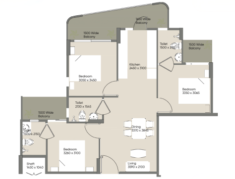 Floor plan for unit type one