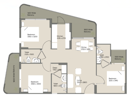 Floor plan for unit type two
